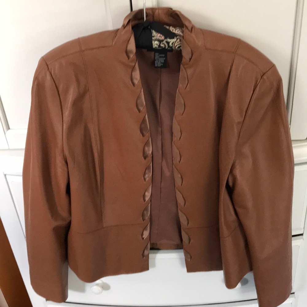 Brown leather jacket